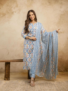 jayleen Women Kurta Palazzo Dupatta Set