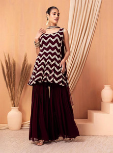 LH ENTERPRISE Women Kurta Sharara Dupatta Set