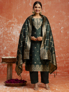 VredeVogel Woven Kurta, Trouser/Pant & Dupatta Set