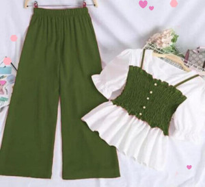 Stainland Women Ethnic Top Palazzo Set