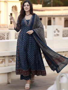 JODAA Women Kurta Palazzo Dupatta Set