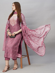 TRAHIMAM Women Kurti Pant Dupatta Set