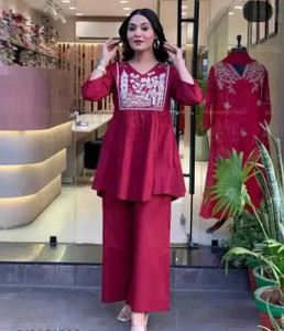 KANSANA Women Ethnic Top Palazzo Set