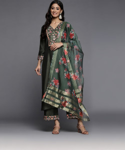 Indo Era Women Kurta Palazzo Dupatta Set