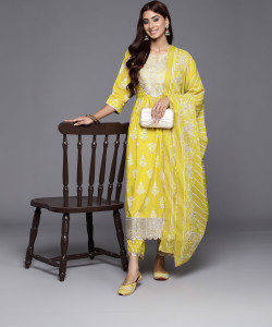 LIBAS Women Kurta Palazzo Set
