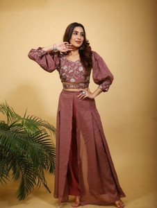 SANCIA Women Ethnic Top Palazzo Set