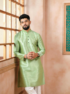 Koshin Men Block Print Straight Kurta