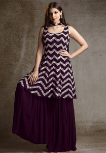 LH ENTERPRISE Women Kurta Sharara Dupatta Set