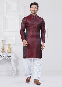 Outluk Men Floral Print Straight Kurta