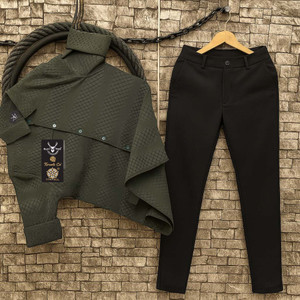 Black Deer Men Shirt Pant Set