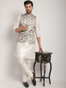 kaifoo Men Kurta Churidar Ethnic Jacket Set