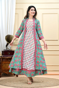 fastal look Women Kurta Ethnic Jacket Set