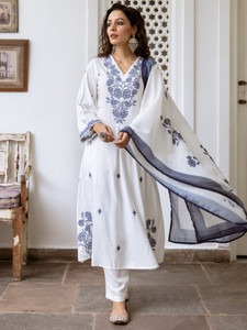 Indo Era Women Kurta Pant Dupatta Set