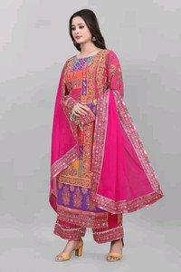 HBJ FASHION Women Kurta Palazzo Dupatta Set