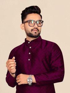 ANREX Men Self Design Straight Kurta
