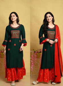 JIYAAN CREATION Women Kurta Sharara Set