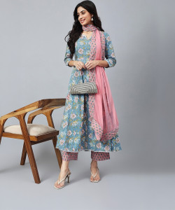 N S G Women Kurta Palazzo Dupatta Set