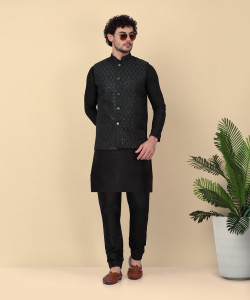 kraft india Men Kurta Pyjama Ethnic Jacket Set