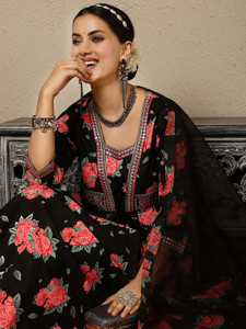 Gulmohar Jaipur Women Kurta Palazzo Dupatta Set
