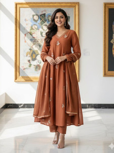 KALINI Women Viscose Rayon Kurta Pant Dupatta Set - Image 1