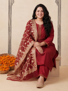 Indo Era Women Kurta Pant Dupatta Set - Image 6
