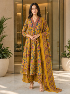 VAANEEP Women Kurta Palazzo Dupatta Set