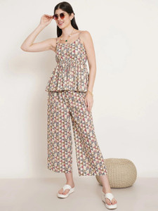 FABRIC FITOOR Women Ethnic Top Palazzo Set
