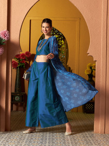 Shae by SASSAFRAS Women Ethnic Top Pant Ethnic Jacket Set