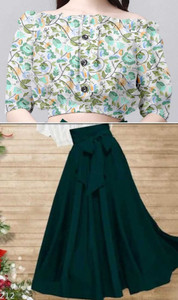 KAHARA Women Crop Top Skirt Set