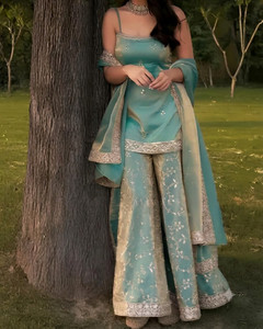 Qeenixha Women Kurti Palazzo Dupatta Set - Image 4