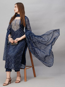 PILUDI Women Kurta Pant Dupatta Set