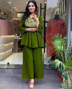 KANSANA Women Ethnic Top Palazzo Set