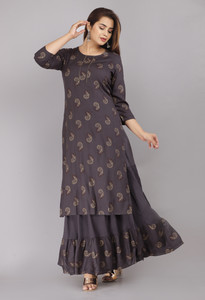 ETHIC EYE Women Kurta Skirt Set