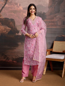House of Pataudi Women Kurta Pant Dupatta Set