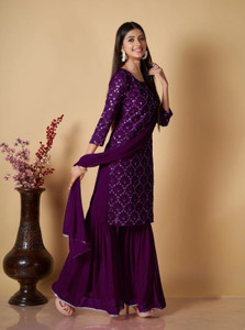 GreenERA Women Ethnic Top Sharara Dupatta Set