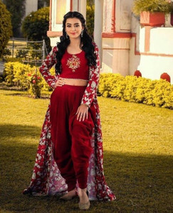 HEBA CREATION Women Kurta Dhoti Pant Ethnic Jacket Set