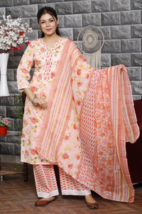 AREENA Women Kurta Palazzo Dupatta Set