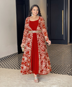 Janasya Women Kurta Ethnic Jacket Set