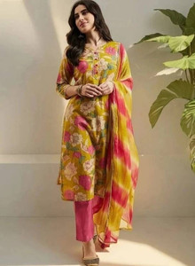 FABUNNA COTTON Women Kurta Pant Dupatta Set