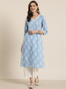 Kairab Women Floral Print Straight Kurta