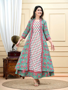 fastal look Women Kurta Ethnic Jacket Set