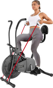 BIONFIT Moving Handle Air Bike Cycle for Home | Resistance Band & Back Support Dual-Action Stationary Exercise Bike