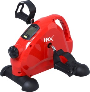 HRX MP-1000 Fitness Equipment with Adjustable Resistance & LCD Monitor Red Mini Pedal Exerciser Cycle