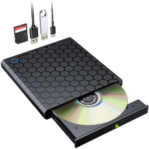 RyzCare CD/DVD Drive with SD/TFSlots DVD DrivePlayer USB3.0HUB Portable CD DVD Burner TF External DVD Writer