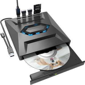 BKC Ultra Thin External DVD Writer – Portable DVD-RW for Laptop & PC External DVD Writer