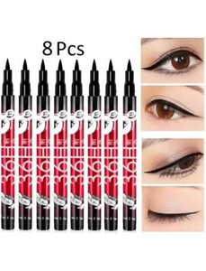 Huemic 36 Hour Water Proof Long Lasting Liquid Pencil Eye Liner Pack of 8 pc 2.5 g