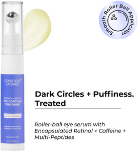 Conscious Chemist Retinol Peptide Eye Cream with Massage Roller | Dark Circle Care
