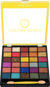 COLORS QUEEN Quick & Easy 30 Matte, Shimmer & Glitter Eyeshadow Palette with Brush 18 g