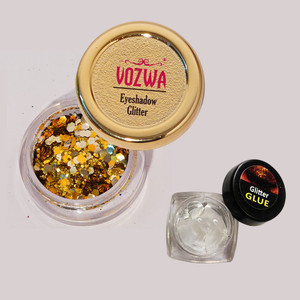 VOZWA Golden Chunky Eyeshadow Glitter With Glitter Glue 10 g