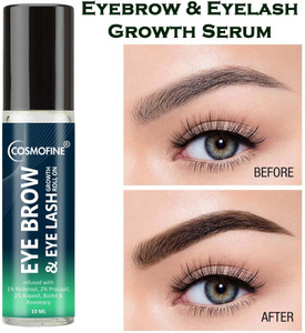 cosmofine Eye Brows Growth Serum & Eye Lash Growth Serum Roll On, Boost Hair Growth - 10 ml